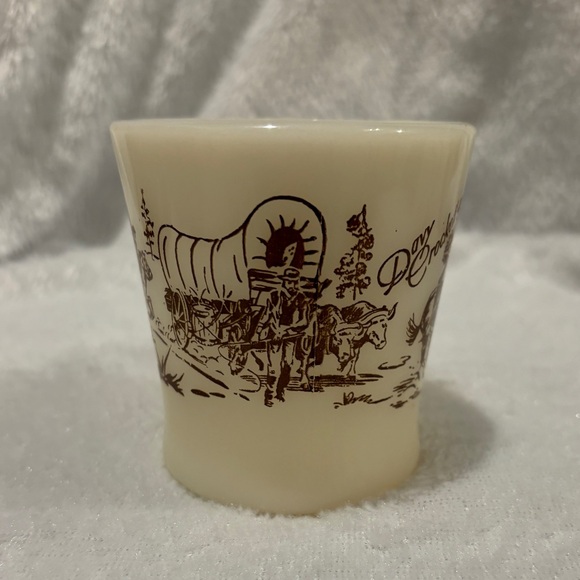 🐎 VINTAGE 1940s DAVY CROCKETT FIRE KING OVEN WARE COFFEE MUG CUP D-HANDLE 🐎 - Picture 2 of 7